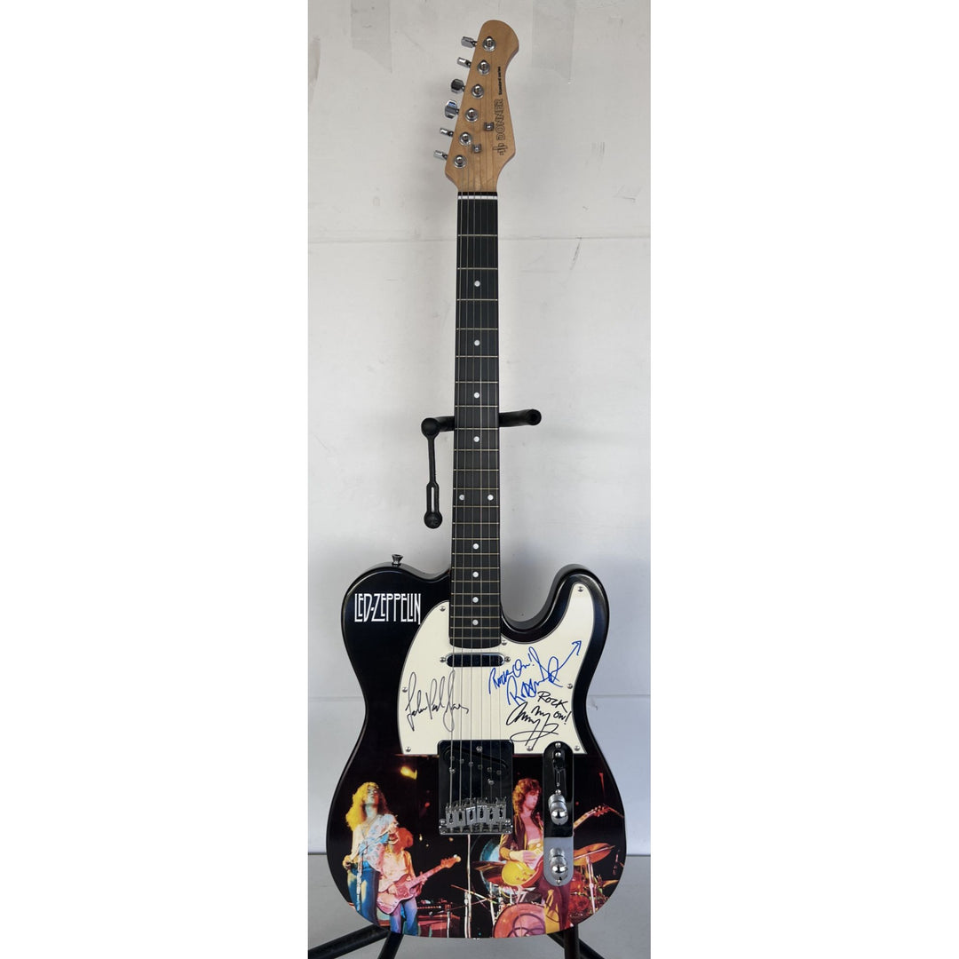 Jimmy Page Robert Plant John Paul Jones Led Zeppelin Telecaster full size electric guitar signed with proof.