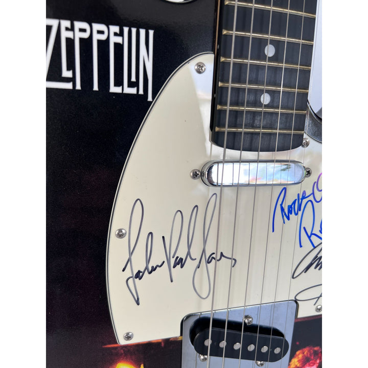 Jimmy Page Robert Plant John Paul Jones Led Zeppelin Telecaster full size electric guitar signed with proof.