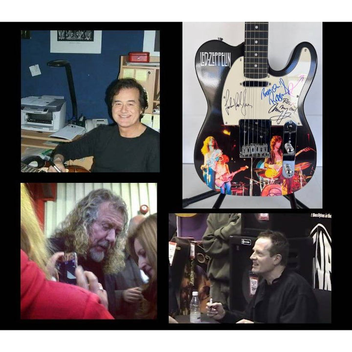 Jimmy Page Robert Plant John Paul Jones Led Zeppelin Telecaster full size electric guitar signed with proof.