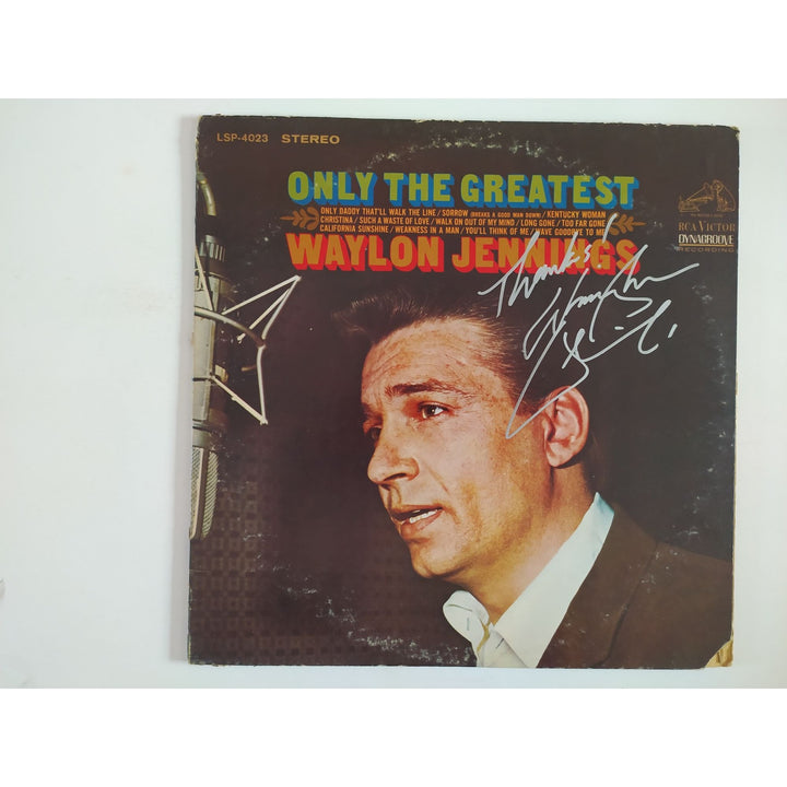 Waylon Jennings only the greatest original LP signed with proof