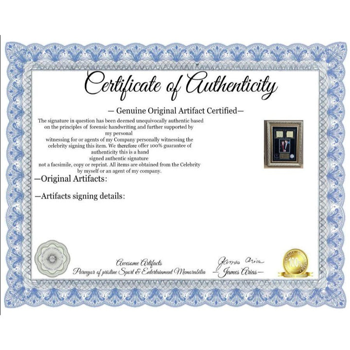 Michael Jackson "The King of Pop".and Queen lead singer Freddie Mercury signed with proof and museum quality framed 24x36.