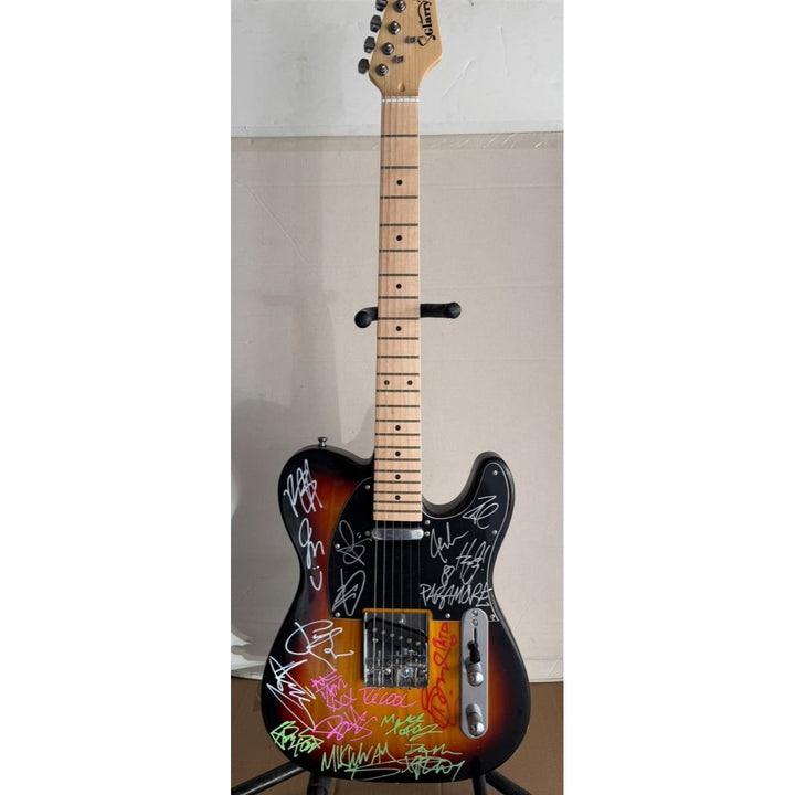 Fall out Boy, My Chemical Romance, Panic at the Disco, Paramore authentic hand signed Telecaster electric guitar signed.