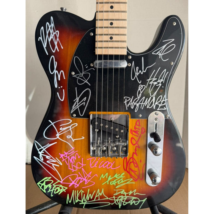 Fall out Boy, My Chemical Romance, Panic at the Disco, Paramore authentic hand signed Telecaster electric guitar signed.