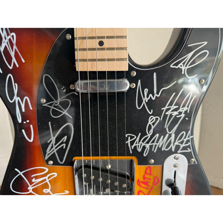 Fall out Boy, My Chemical Romance, Panic at the Disco, Paramore authentic hand signed Telecaster electric guitar signed.