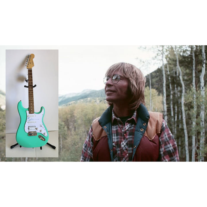 John Denver authentic Fender Stratocaster Squier electric guitar signed with proof