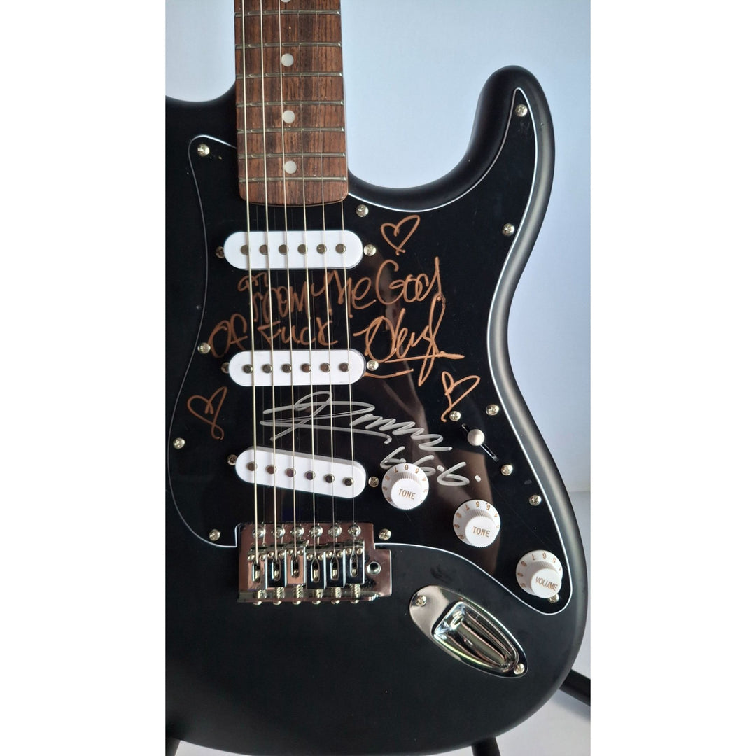 Marilyn Manson and Rob Zombie Fender Stratocaster electric guitar signed with proof