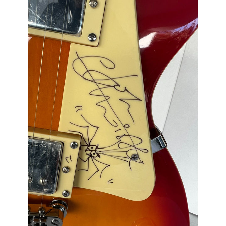 The Who Roger Daltry, Pete Townshend, John Entwhistle full size Cherry les paul guitar signed with proof.