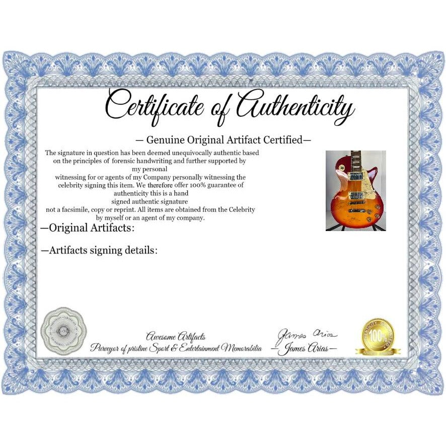 The Who Roger Daltry, Pete Townshend, John Entwhistle full size Cherry les paul guitar signed with proof.