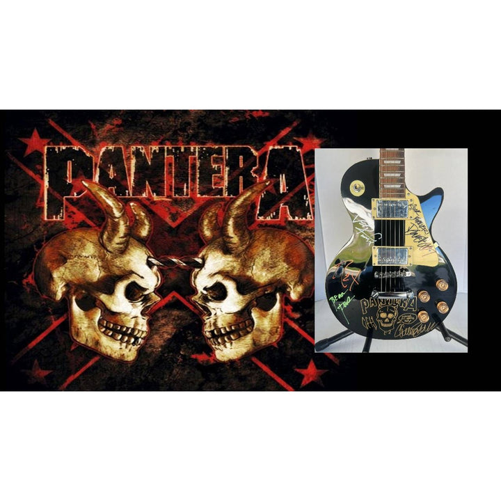 Pantera Phil Anselmo, Diamond Darrell, Rex Brown, and Vinnie Paul Les Paul electric guitar signed with proof..