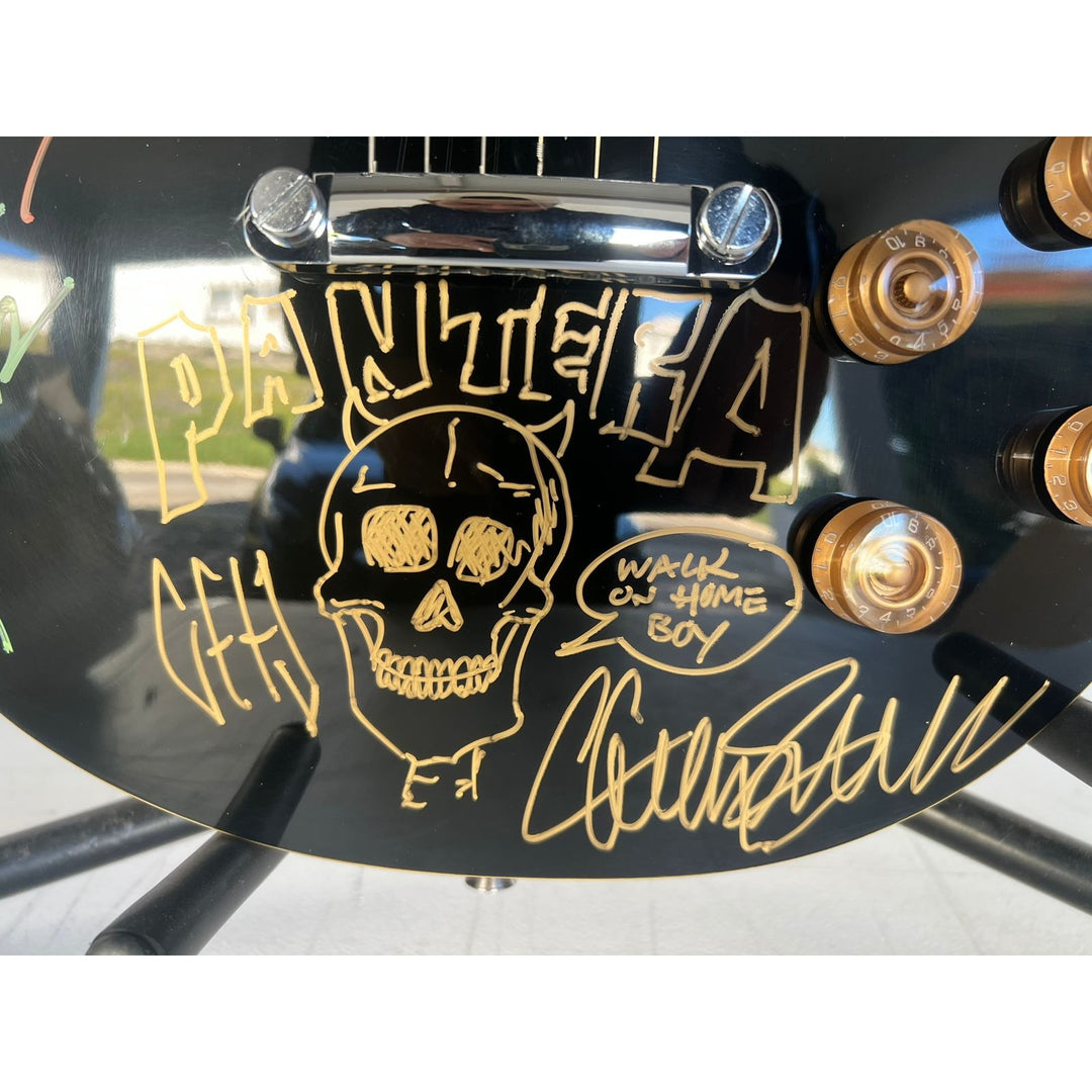 Pantera Phil Anselmo, Diamond Darrell, Rex Brown, and Vinnie Paul Les Paul electric guitar signed with proof..