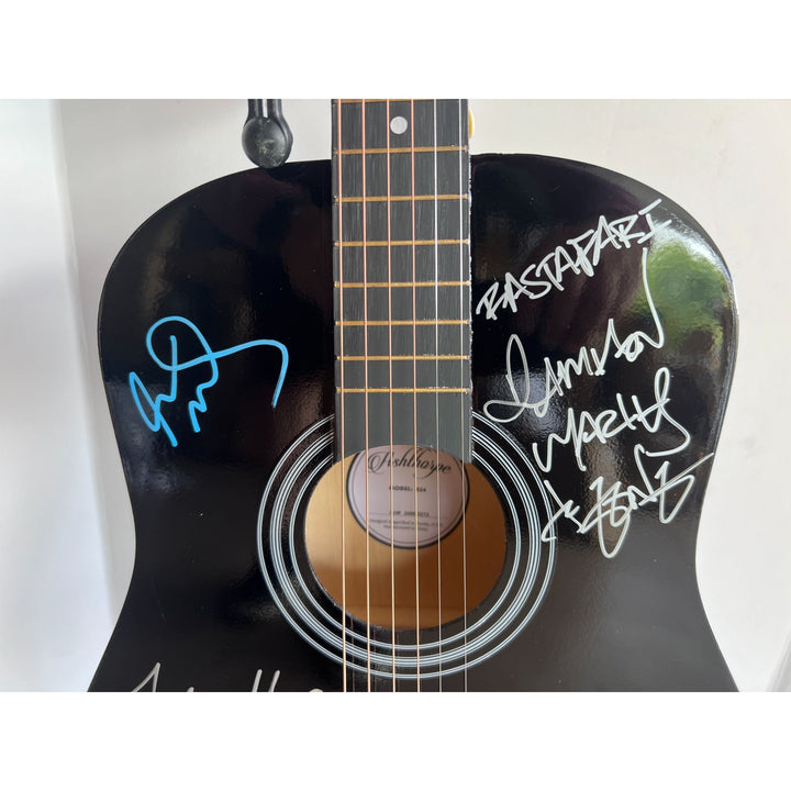 Ziggy, Julian, Stephen, Damian, Ky-Mani Marley acoustic guitar signed with proof