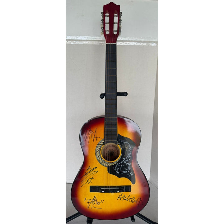 Black Eyed Peas Will.i.am Fergie, Taboo and apl.de.ap vintage acoustic guitar signed with proof.