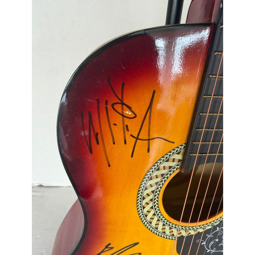 Black Eyed Peas Will.i.am Fergie, Taboo and apl.de.ap vintage acoustic guitar signed with proof.