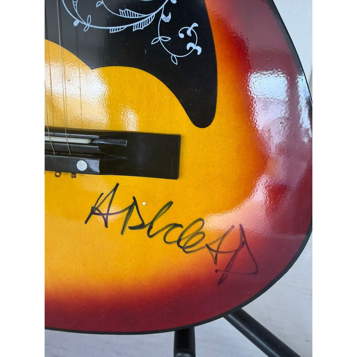 Black Eyed Peas Will.i.am Fergie, Taboo and apl.de.ap vintage acoustic guitar signed with proof.