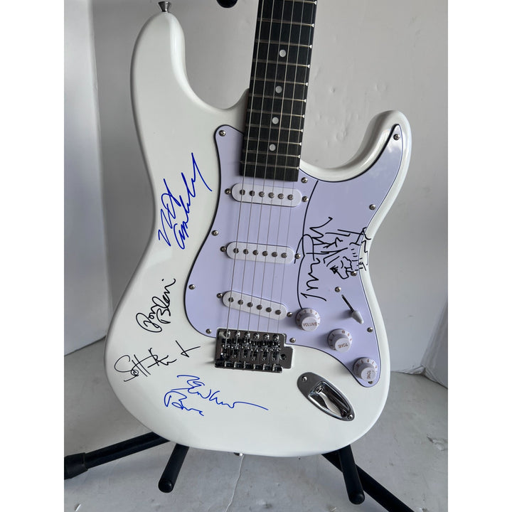 Tom Petty, Ron Blair, Benmont Tinch, Scott Thurston, and Mike Campbell stratocaster electric guitar signed with proof