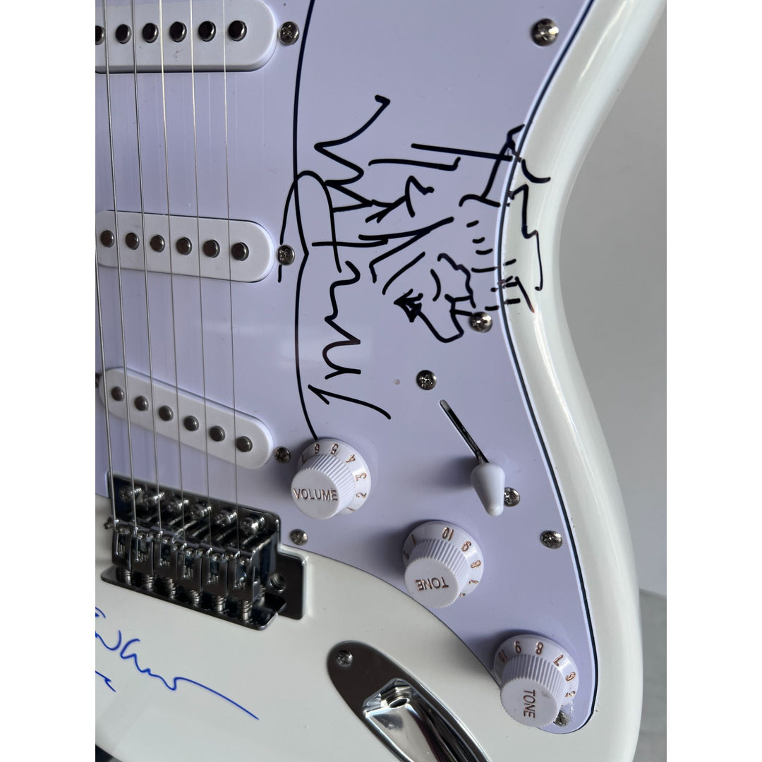 Tom Petty, Ron Blair, Benmont Tinch, Scott Thurston, and Mike Campbell stratocaster electric guitar signed with proof