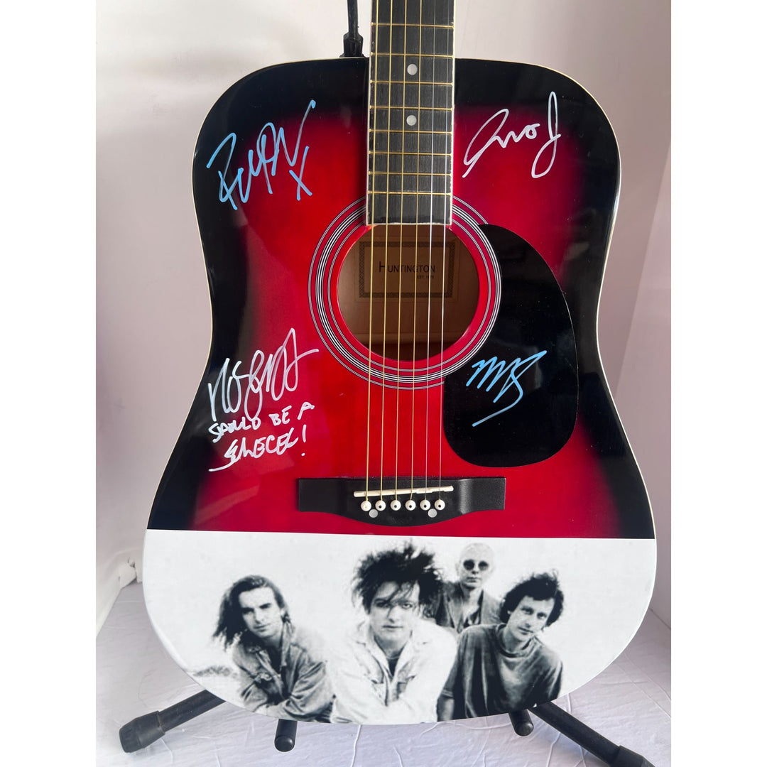 Robert Smith and the Cure full size acoustic guitar signed with proof