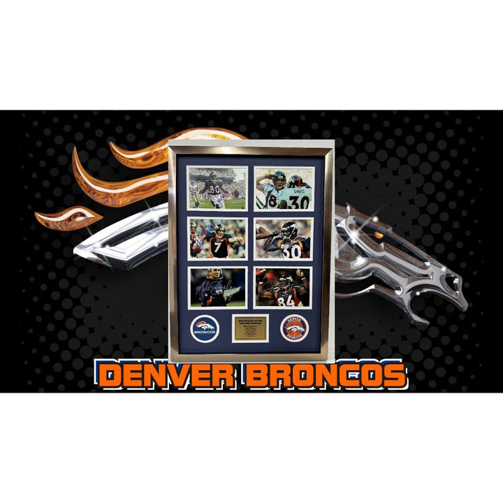 Denver Broncos two-time Super Bowl Champions Mike Shanahan John Elway Terrell Davis Rod Smith Ed McCaffrey Shannon Sharpe 5x7 photos signed