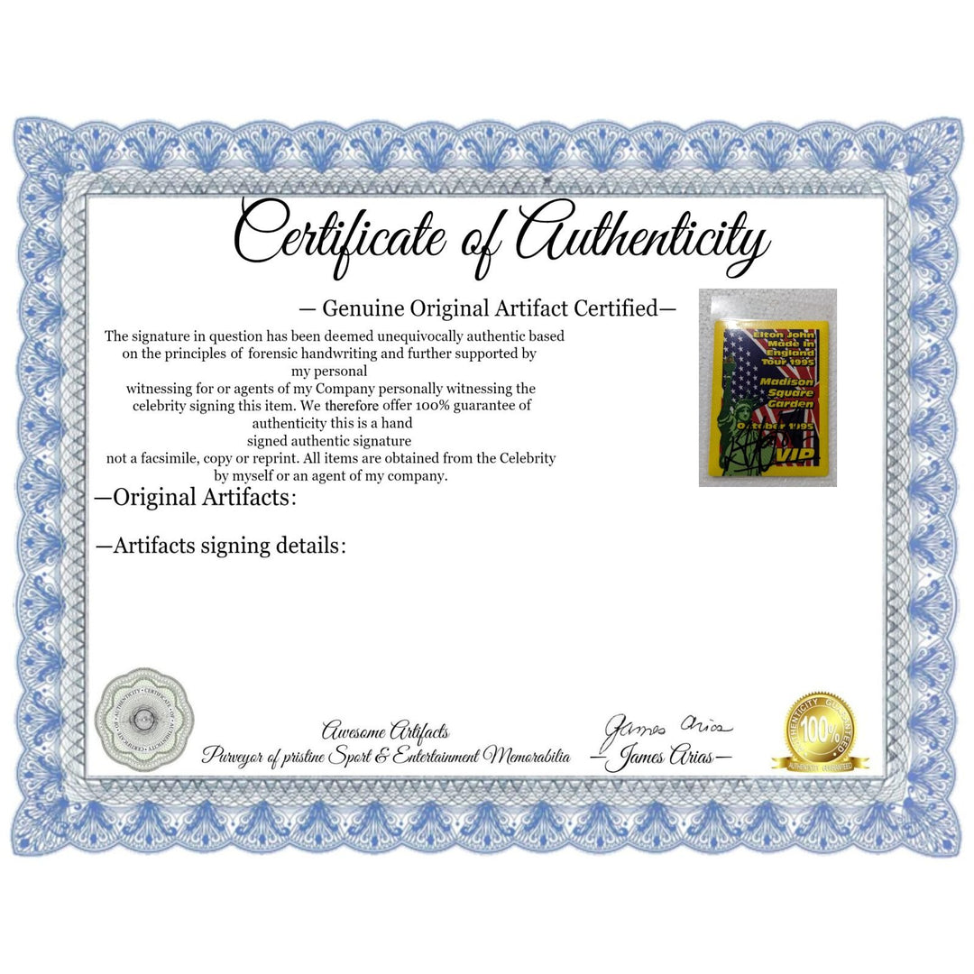 Elton John Vip tour pass Madison Square Garden