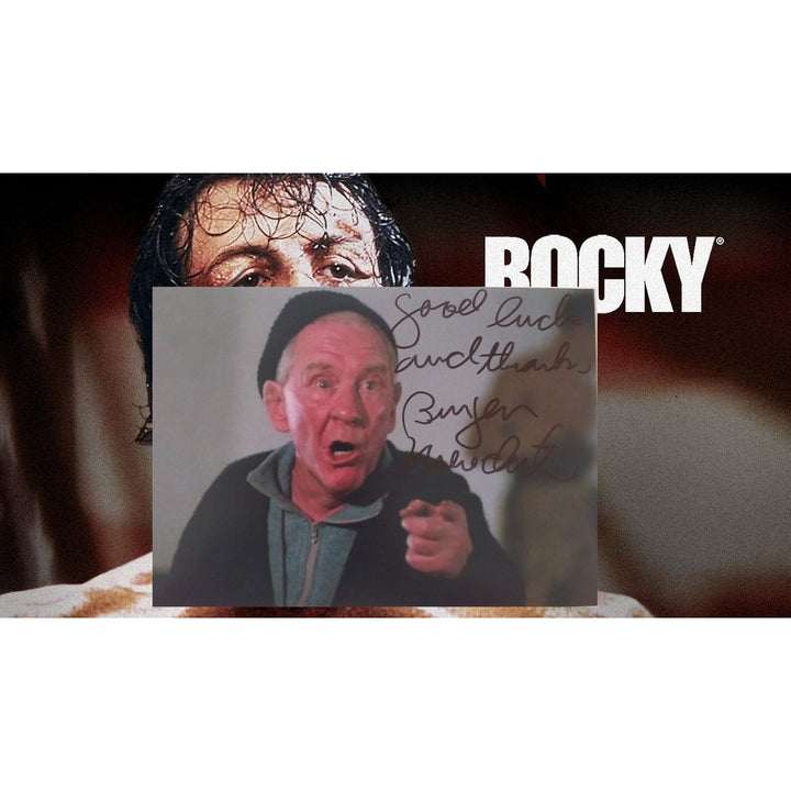 Burgess Meredith, "Mickey Goldmill", Rocky, 5x7 photo, signed