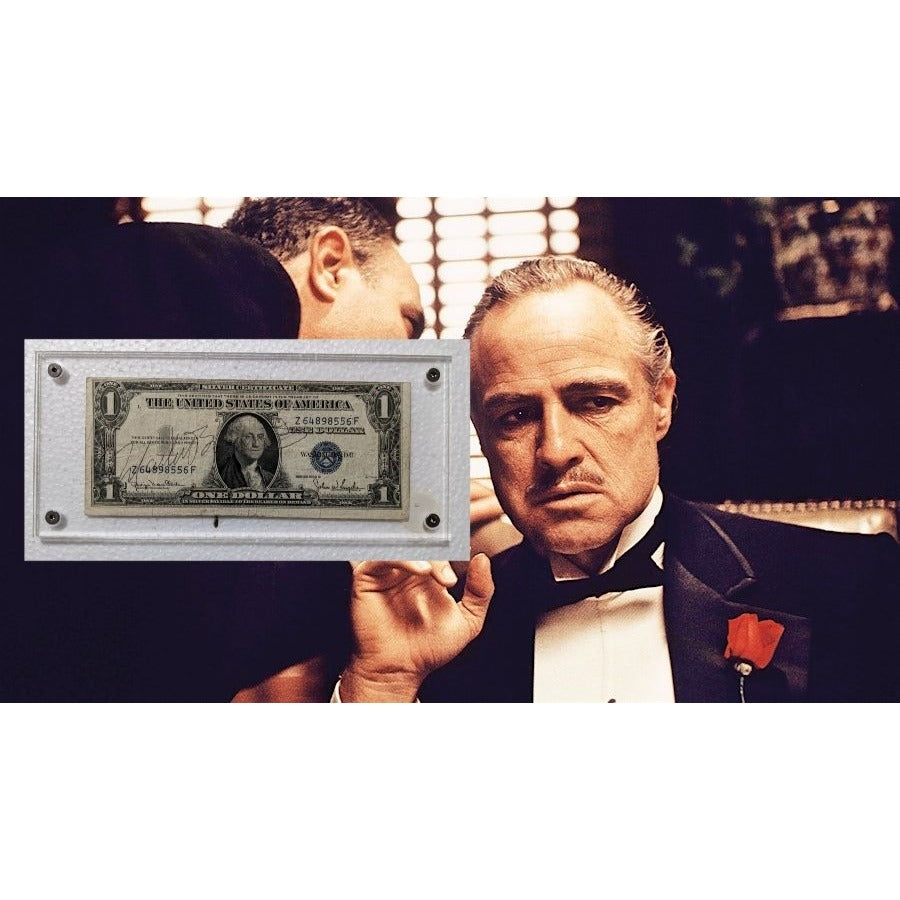 Marlon Brando "The Godfather " Vintage authentic signed US Silver certificate dollar bill