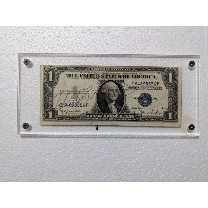 Marlon Brando "The Godfather " Vintage authentic signed US Silver certificate dollar bill