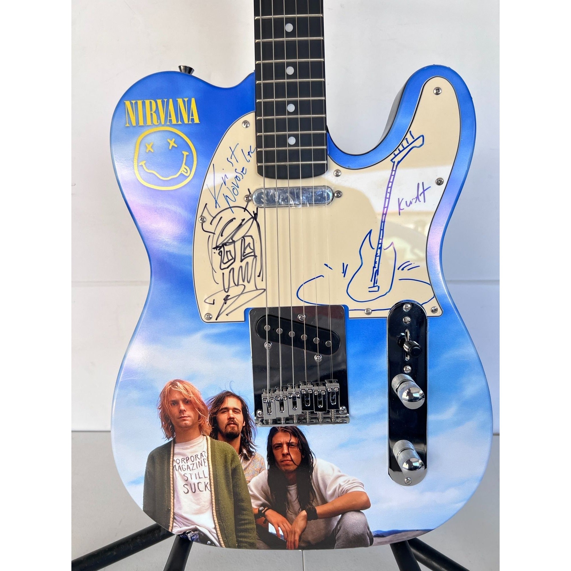 Nirvana Kurt Cobain (with sketch) Krist Novoselic David Grohl (with sk
