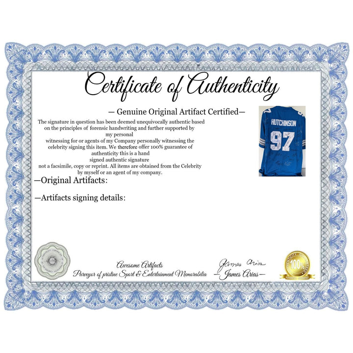 Detroit Lions Aidan Hutchinson 2025 game model jersey size xl team signed with proof