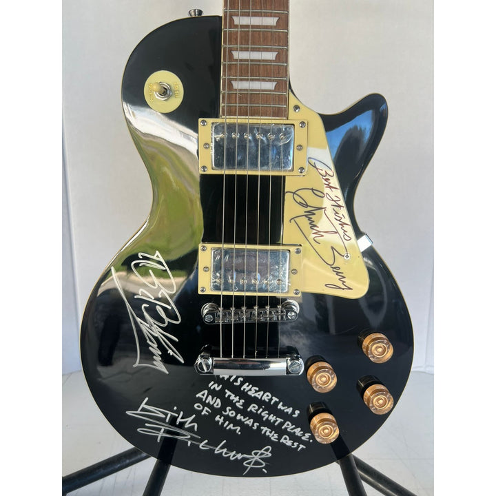 Keith Richards (inscribed), BB King & Chuck Berry vintage les paul full size electric guitar signed with proof.