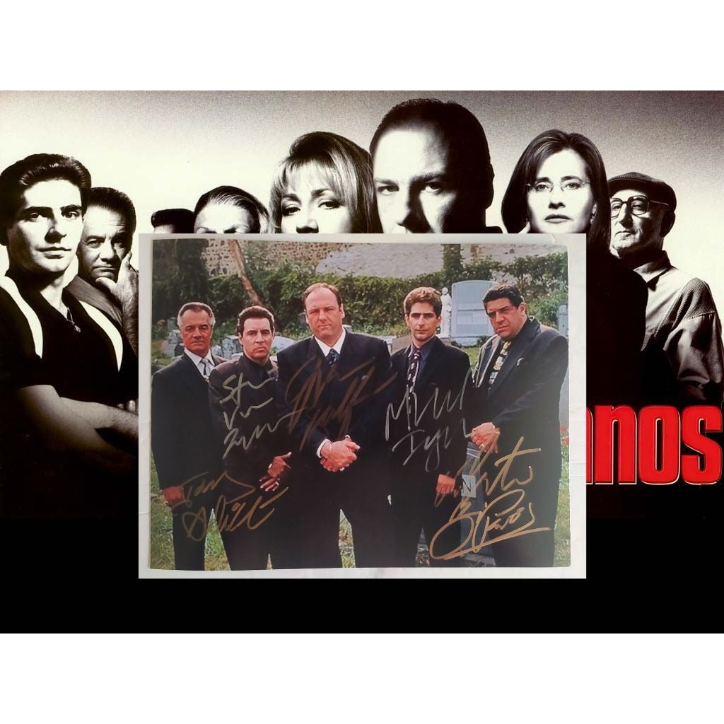 The Sopranos James Gandolfini Steve Van Zandt Michael Imperioli Tony Sirico Vincent Pastore 8x10 photo sign with proof Awesome Artifacts