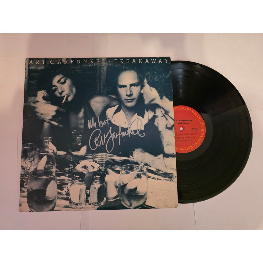 Art Garfunkel "Breakaway" LP signed with proof.