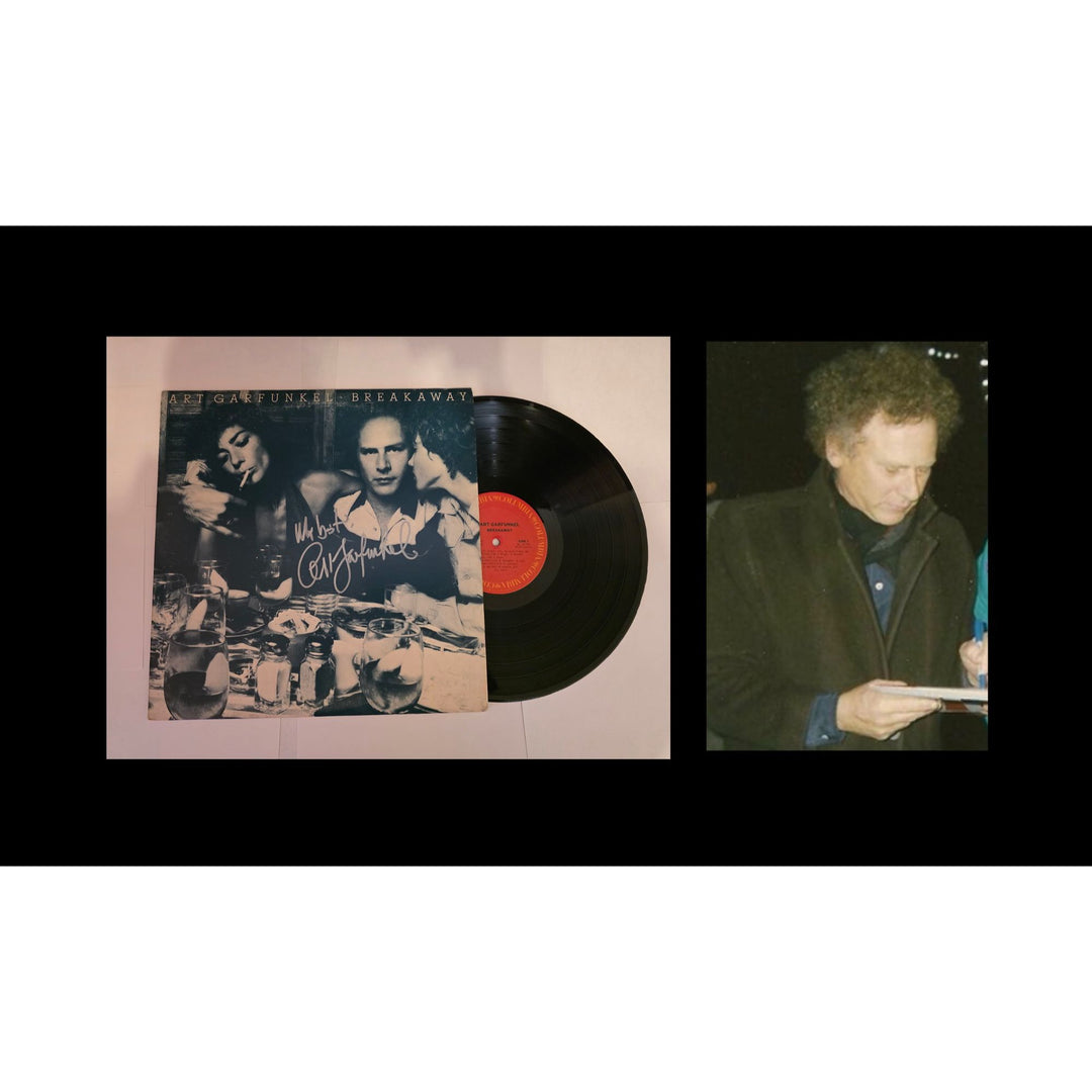 Art Garfunkel "Breakaway" LP signed with proof.