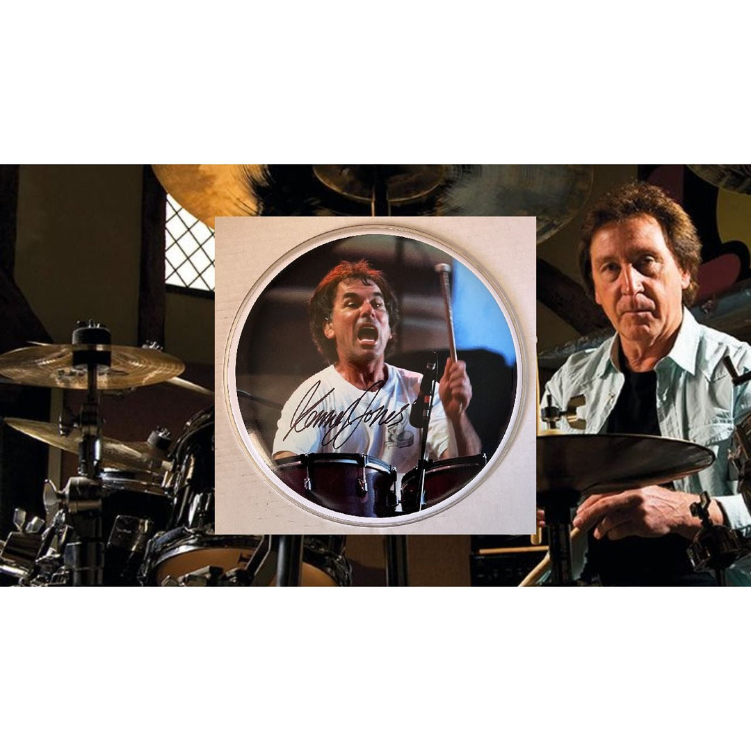 Kenny Jones legendary drummer signed 10 inch drum head signed Awesome Artifacts