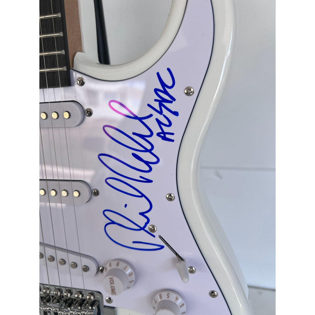 AC-DC Angus Young & Malcolm Young Brian Johnston Cliff Williams Phil Rudd electric guitar signed with proof.