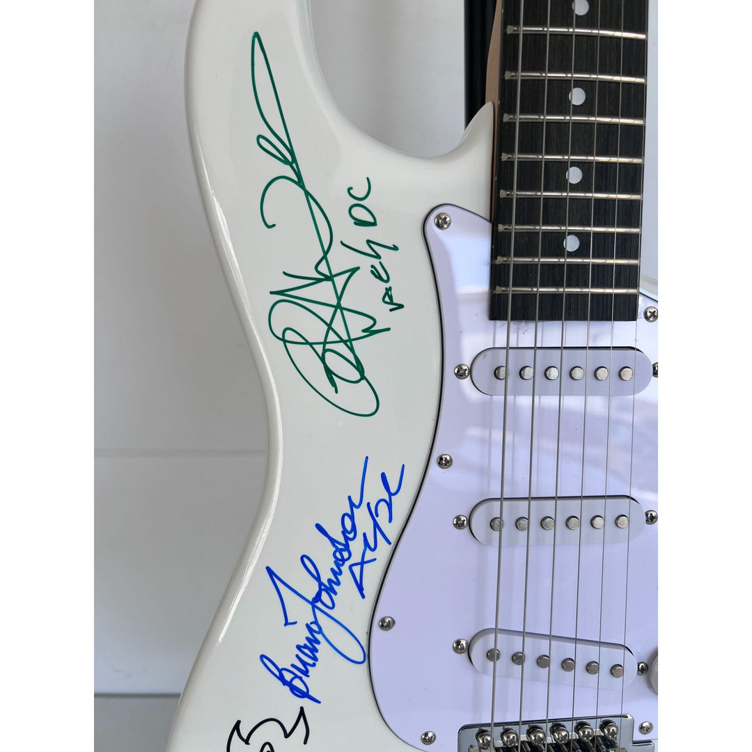 AC-DC Angus Young & Malcolm Young Brian Johnston Cliff Williams Phil Rudd electric guitar signed with proof.