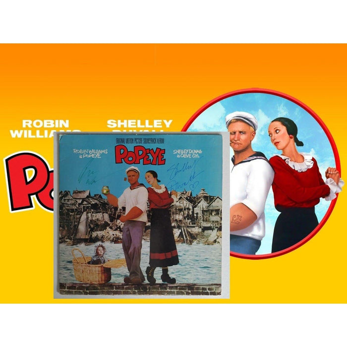Popeye Robin Williams and Shelley Duvall original album LP signed with proof