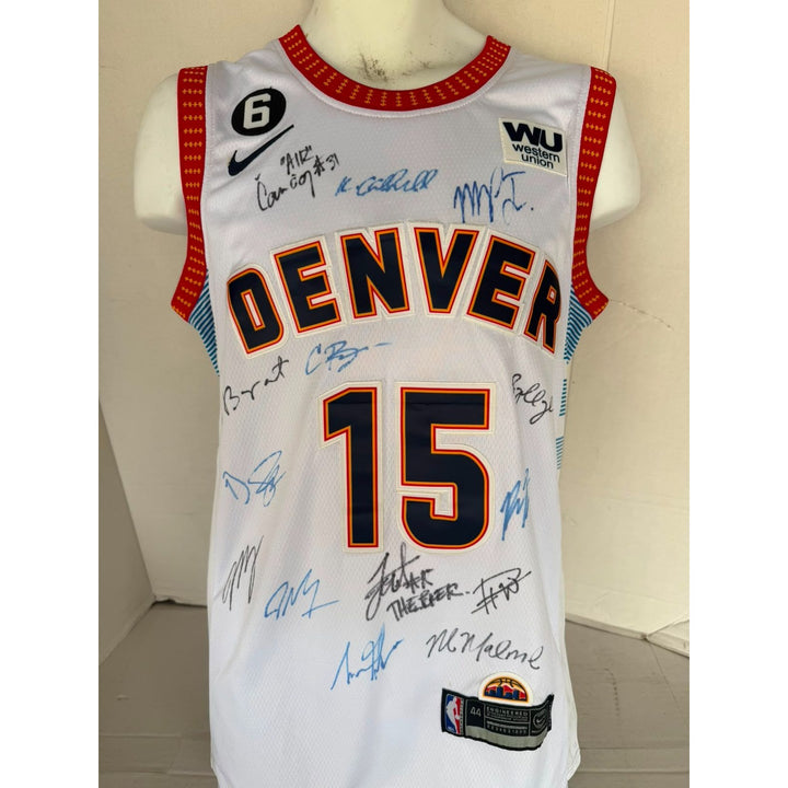 Nikola jokic Jamal Murray Michael Porter Jr Denver Nuggets 20223 NBA champions team signed game model Joker Jersey signed with proof.