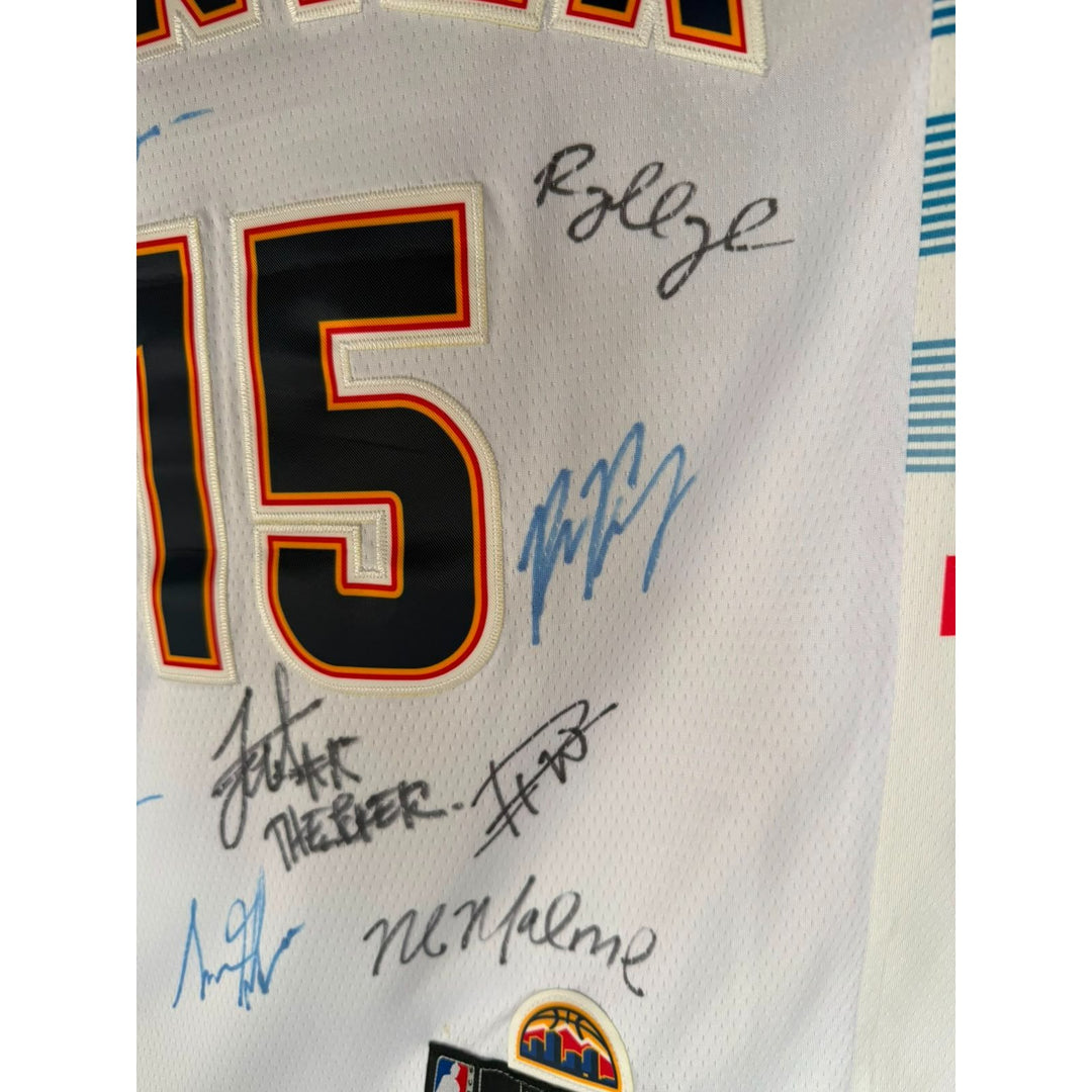 Nikola jokic Jamal Murray Michael Porter Jr Denver Nuggets 20223 NBA champions team signed game model Joker Jersey signed with proof.