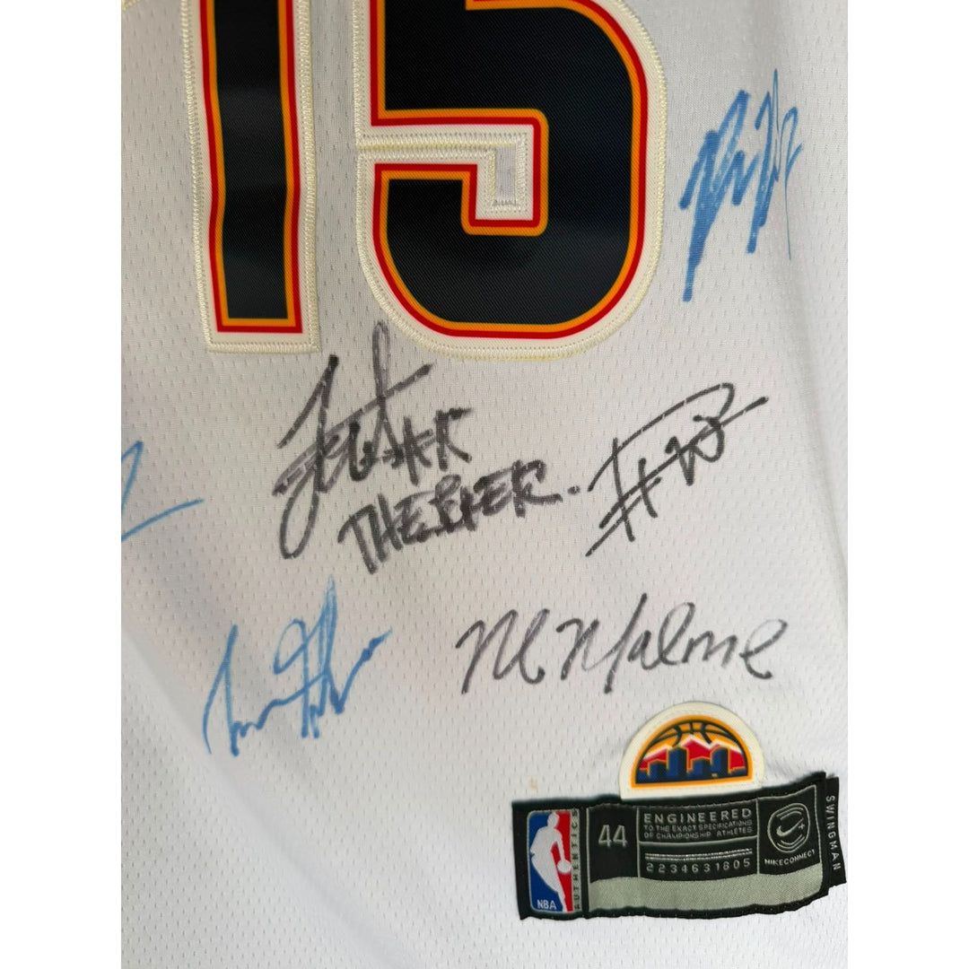 Nikola jokic Jamal Murray Michael Porter Jr Denver Nuggets 20223 NBA champions team signed game model Joker Jersey signed with proof.
