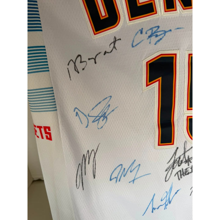 Nikola jokic Jamal Murray Michael Porter Jr Denver Nuggets 20223 NBA champions team signed game model Joker Jersey signed with proof.