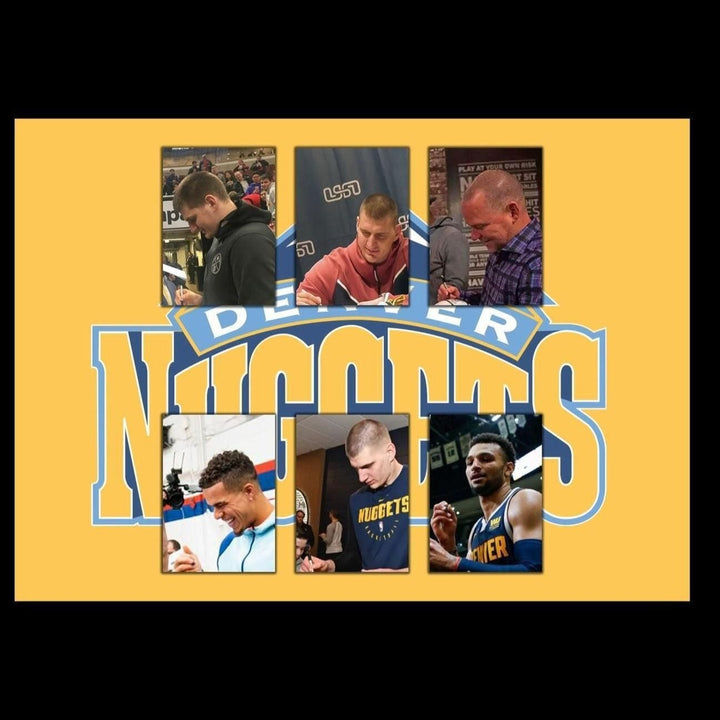Nikola jokic Jamal Murray Michael Porter Jr Denver Nuggets 20223 NBA champions team signed game model Joker Jersey signed with proof.