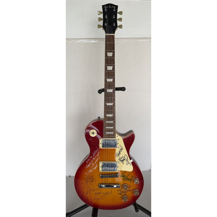 The  Yardbirds Jimmy Page Eric Clapton Jeff Beck Chris Dreja & Jim McCarty vintage Cherry Les Paul Electric Guitar signed with proof..