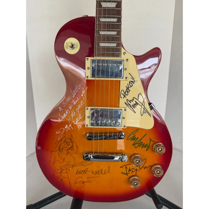 The  Yardbirds Jimmy Page Eric Clapton Jeff Beck Chris Dreja & Jim McCarty vintage Cherry Les Paul Electric Guitar signed with proof..