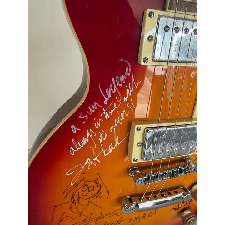 The  Yardbirds Jimmy Page Eric Clapton Jeff Beck Chris Dreja & Jim McCarty vintage Cherry Les Paul Electric Guitar signed with proof..