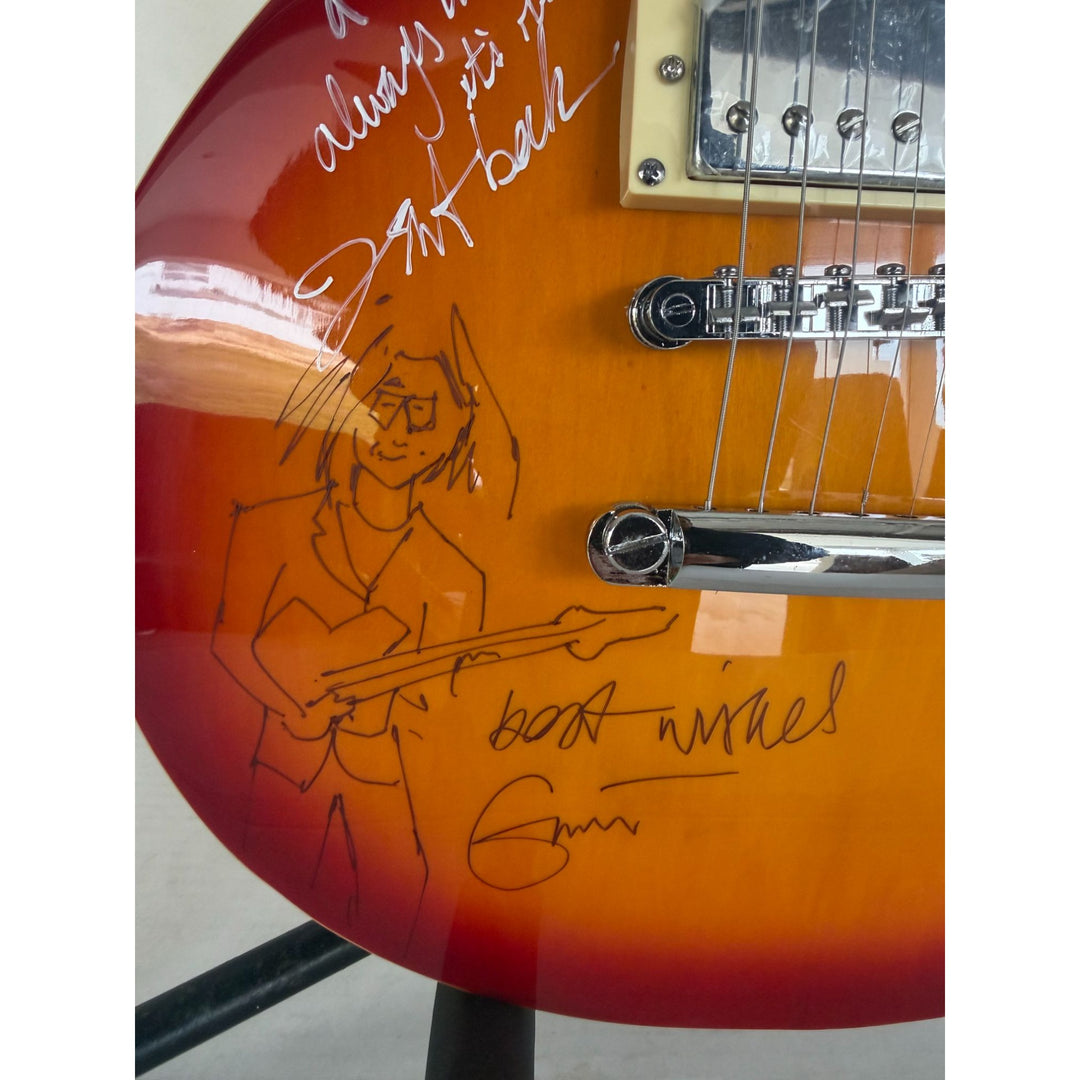 The  Yardbirds Jimmy Page Eric Clapton Jeff Beck Chris Dreja & Jim McCarty vintage Cherry Les Paul Electric Guitar signed with proof..