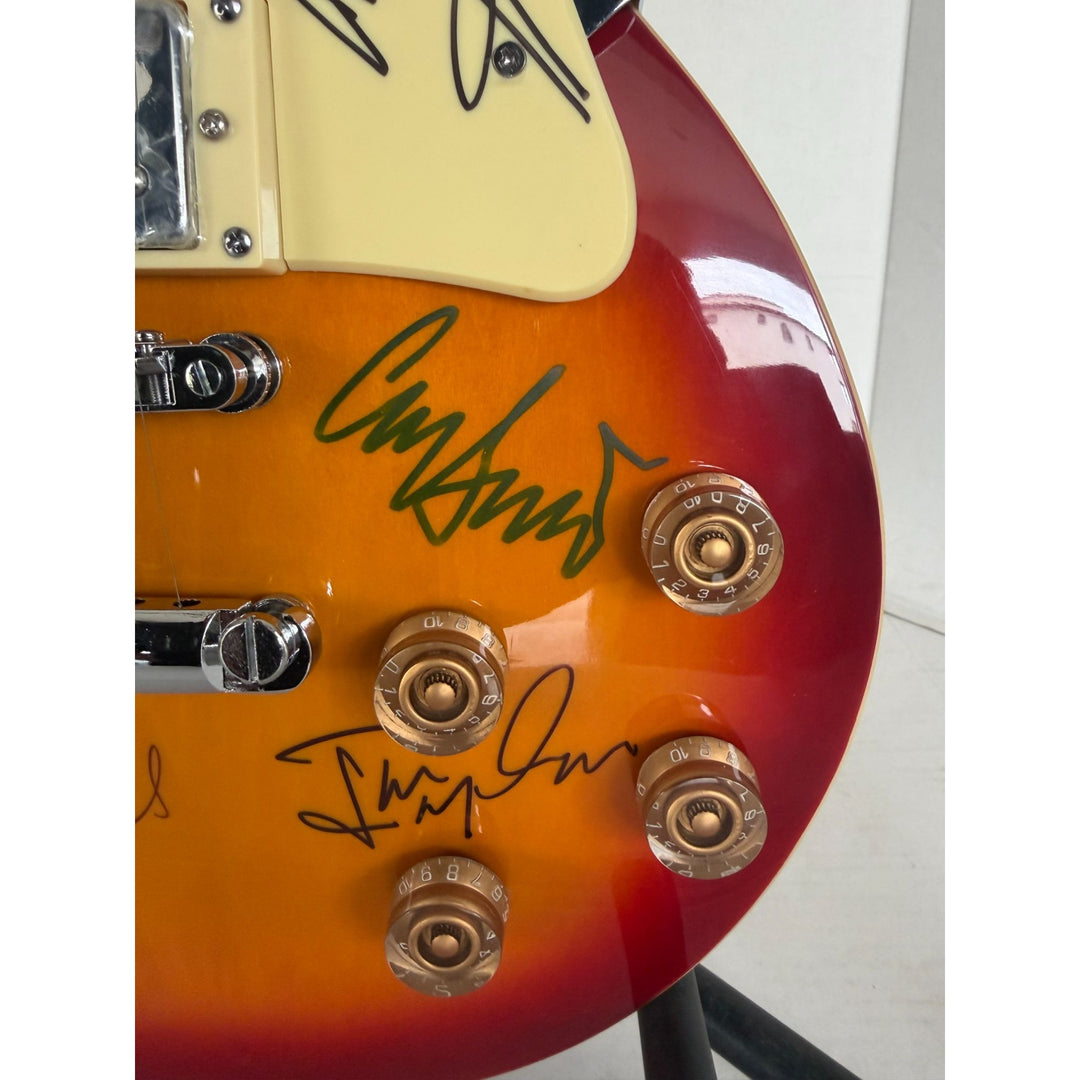 The  Yardbirds Jimmy Page Eric Clapton Jeff Beck Chris Dreja & Jim McCarty vintage Cherry Les Paul Electric Guitar signed with proof..
