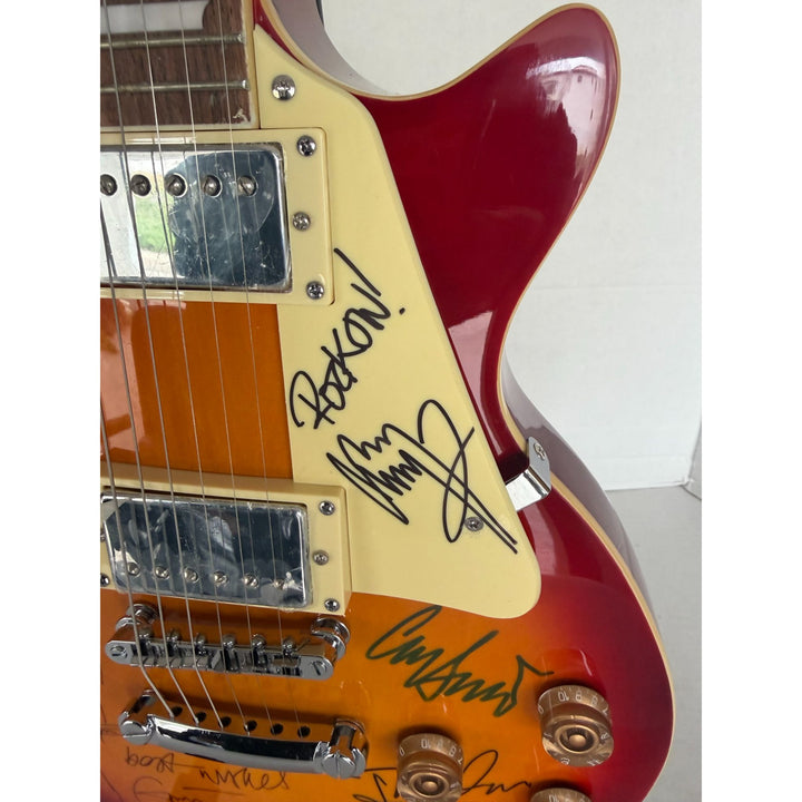 The  Yardbirds Jimmy Page Eric Clapton Jeff Beck Chris Dreja & Jim McCarty vintage Cherry Les Paul Electric Guitar signed with proof..