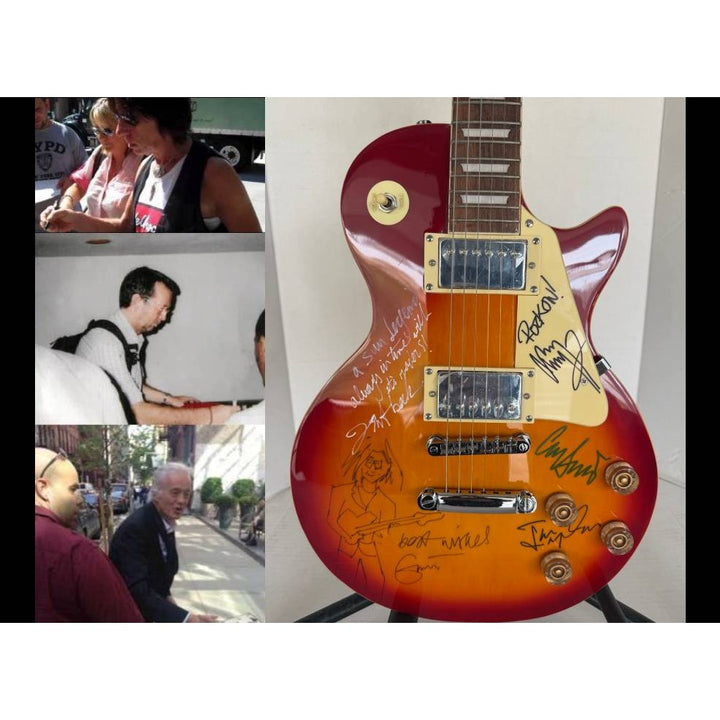The  Yardbirds Jimmy Page Eric Clapton Jeff Beck Chris Dreja & Jim McCarty vintage Cherry Les Paul Electric Guitar signed with proof..