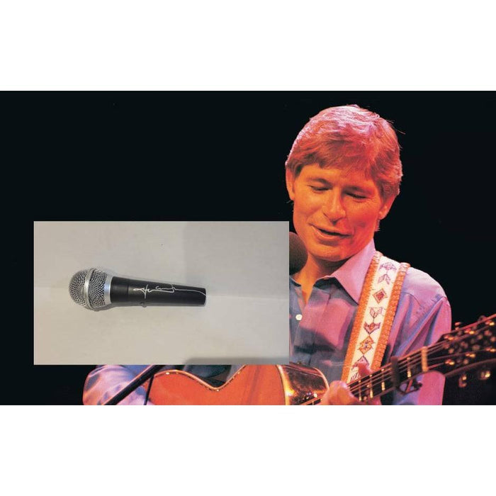 John Denver iconic folk country singer microphone signed with proof