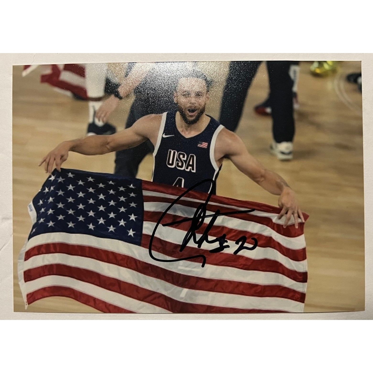 Stephen Curry Men’s Basketball USA 5x7 photo signed